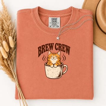 The same design on a Terracotta shirt